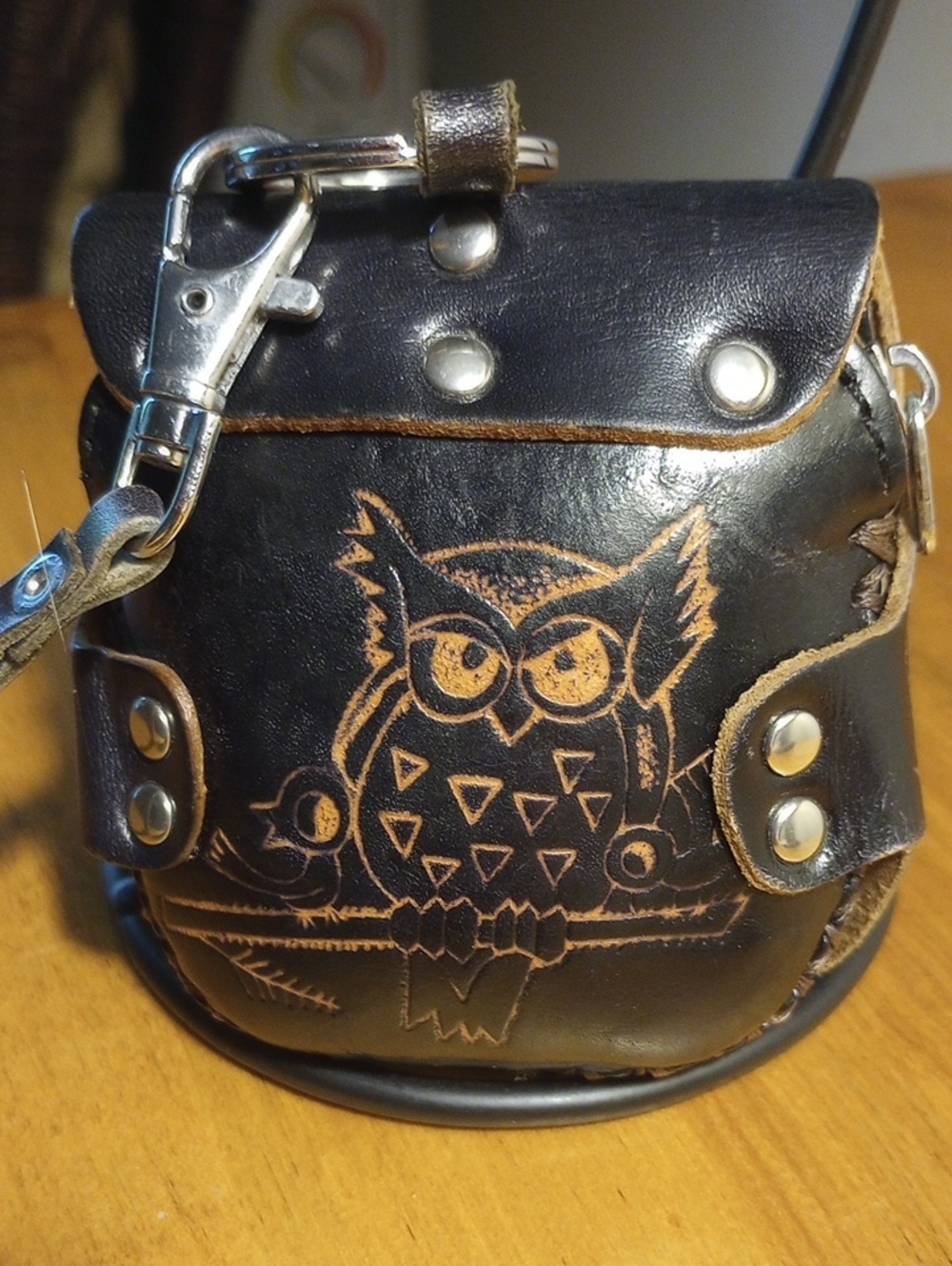 Leather Owl Coin Purse - Picture 2 of 5